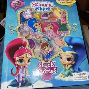 Shimmer and Shine Stuck on Stories Book w/ 10 Suction Cups  EUC